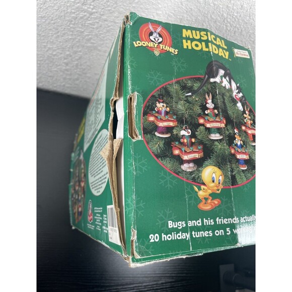 Mr. Christmas Looney Tunes Ornaments Musical Holiday 1997 Plays 20 Song With Box - Picture 16 of 16